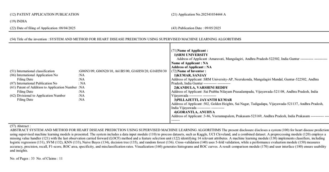 Indian Patent Office Journal Publication